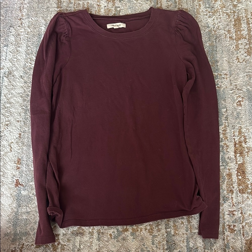 Madewell Rich Burgundy Long Sleeve Sweatshirt